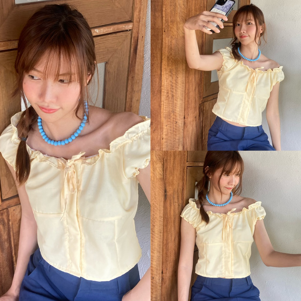 AUDREY TOP เสื้อแขนตุ๊กตาระบาย ตะขอ - รูปที่ 7