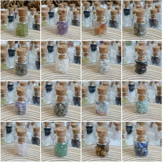 💎✨ หินแท้ธรรมชาติ เสริมดวง โชคลาภ การเงิน ค้าขายปัง ขวดจิ๋วแบบพกพาหรือตั้งโชว์ พร้อมการ์ดชื่อหิน ของขวัญ