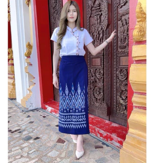 สำหรับสาวอวบใหญ่ เอว 32-40 นิ้ว กระโปรงกางเกงลายไทย เอวฟรีไซส์ยางยืดเอวสม๊อกหลัง