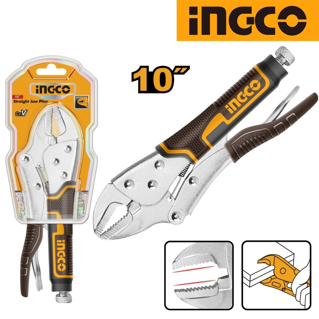 คีมล็อค คีมล็อคปากตรง 10 นิ้ว Ingco HSJP0110