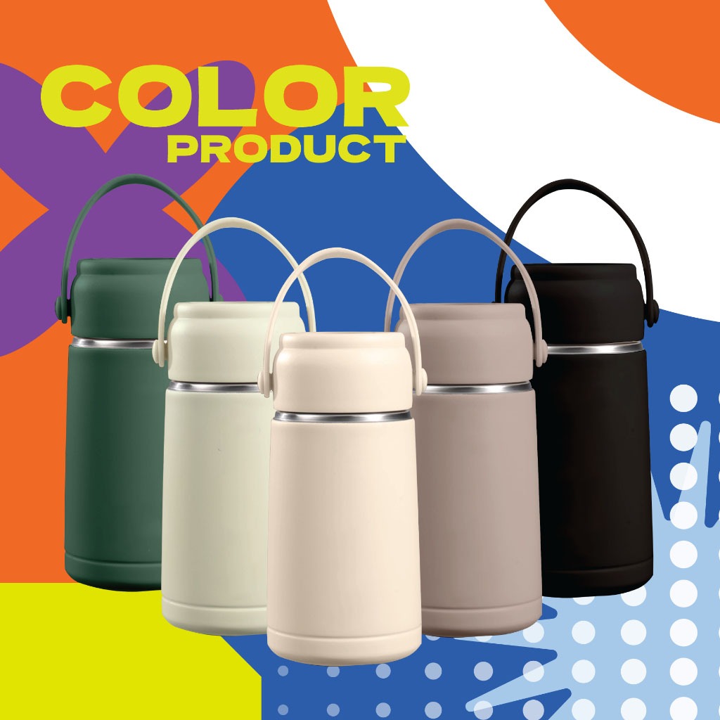 Hapeo กระบอกน้ำสแตนเลส(ไม่มีโลโก้) Tumbler 350 ml.มีหูหิ้ว พกพาสะดวก ขวดน้ำเก็บความเย็น แก้วสแตนเลส แก้วน้ำเปล่าไม่สกรีน
