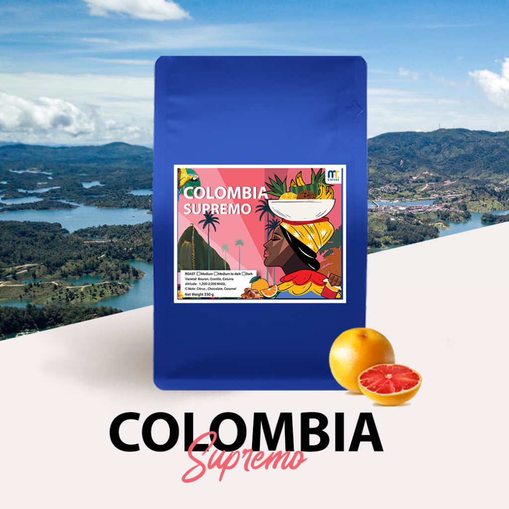 Mr.coffee Colombia Supremo เมล็ดกาแฟโคลอมเบีย ขนาด 250 กรัม