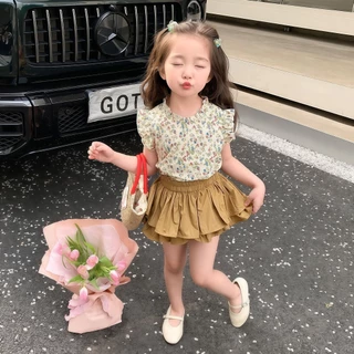 2-12 ปี น่ารัก สไตล์เจ้าหญิง ชุดเซ็ทกระโปรงเด็กผู้หญิงมาใหม่ ชุดเซ็ทเด็กผู้หญิง เสื้อ+กระโปรงกางเกง