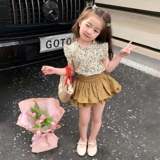2-12 ปี น่ารัก สไตล์เจ้าหญิง ชุดเซ็ทกระโปรงเด็กผู้หญิงมาใหม่ ชุดเซ็ทเด็กผู้หญิง เสื้อ+กระโปรงกางเกง