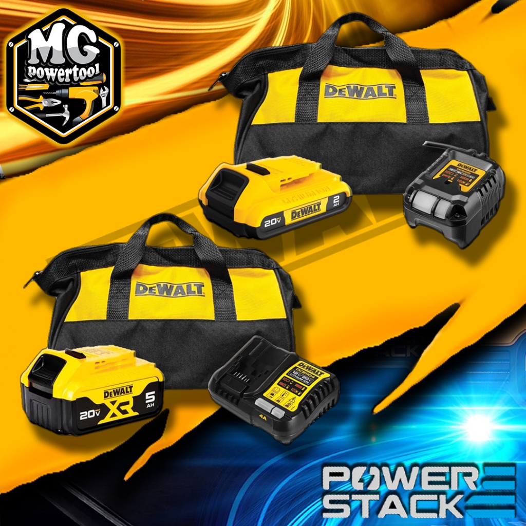 DEWALT รุ่น DCB1104P1-B1,DCB1102P1-B1 ชุดเซท DEWALT แบตเตอรี่ 5AH + แท่นชาร์ต 4AH พร้อมกระเป๋า