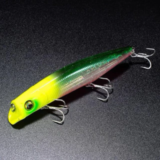 FLOATING MINNOW เหยื่อปลอมดำตื้น 12cm./22g. (ตัวเบ็ด3xพร้อมใช้งาน) ตีสาก กุเลา กระพง เก๋า
