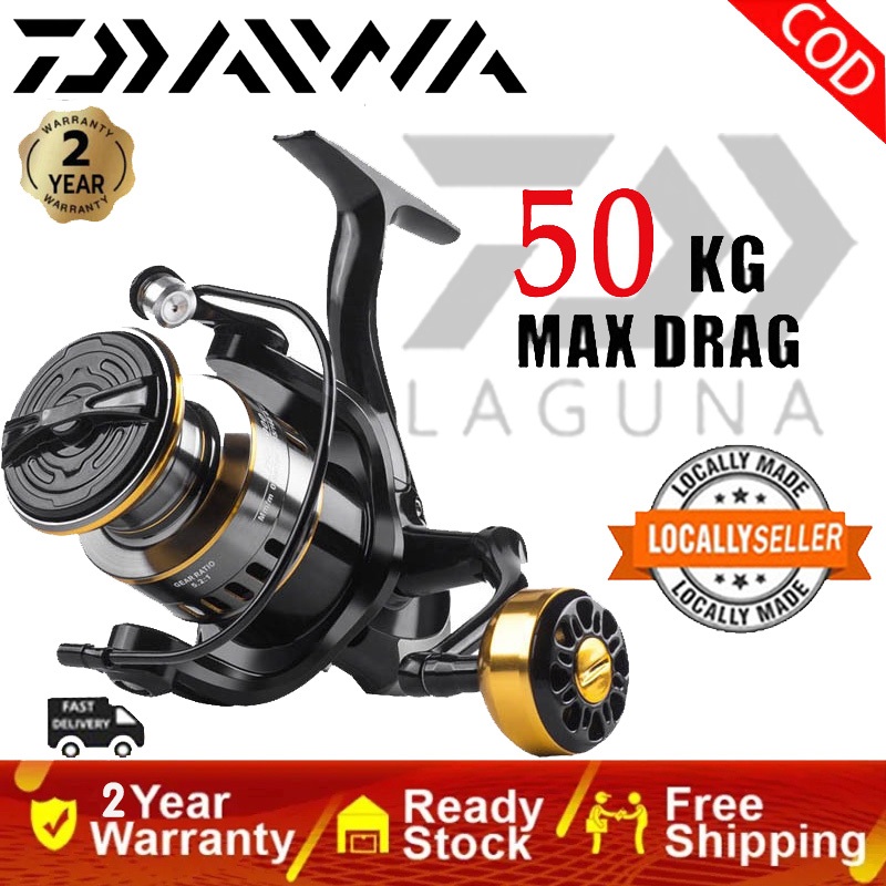 DAIWA อุปกรณ์รอกล้อหมุน reel รอกเบทตกปลา คันเบ็ดสปินนิ่ง รอกตกปลา ใช้งานง่ายน้ำหนักเบา แข็งแรง 50KG