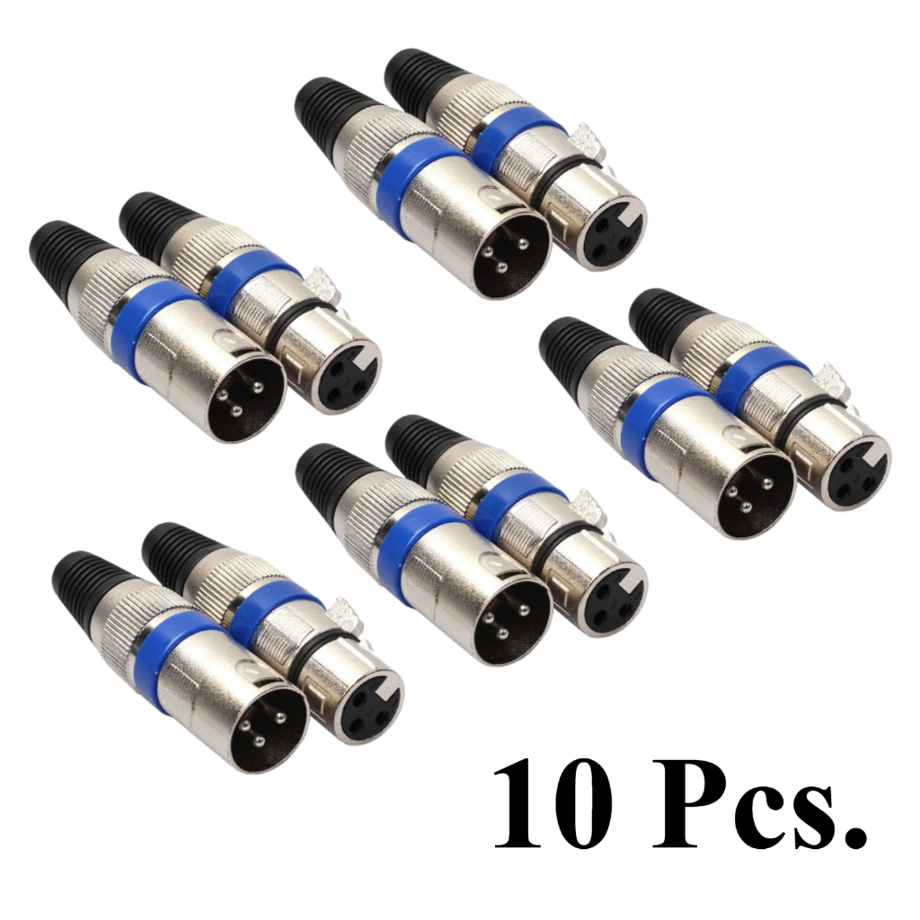 หัวแจ็ค XLR 3-Pin หัวต่อเสียงคุณภาพสูง หัวต่อเสียง XLR 3 ขา  (ตัวผู้ / ตัวเมีย) 3-pin, XLR Plug Male Female, 🎨 มีให้เลือ