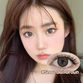 สีคอนแทคเลนส์【HOT SALE🔥】 UYAAI x Freshlady 1คู่ Snow Ball brown big eye 14.5มม.natural contact lens monthly รายเดือน