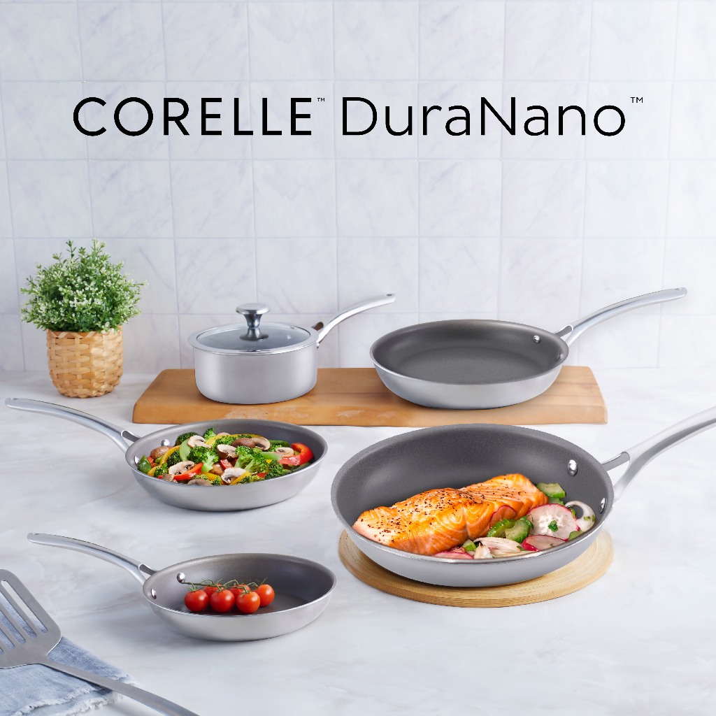 Corelle DuraNano กระทะ หม้อ แบรนด์อเมริกา มีให้เลือก 4 เเบบ ใช้ได้กับเตาทุกประเภท