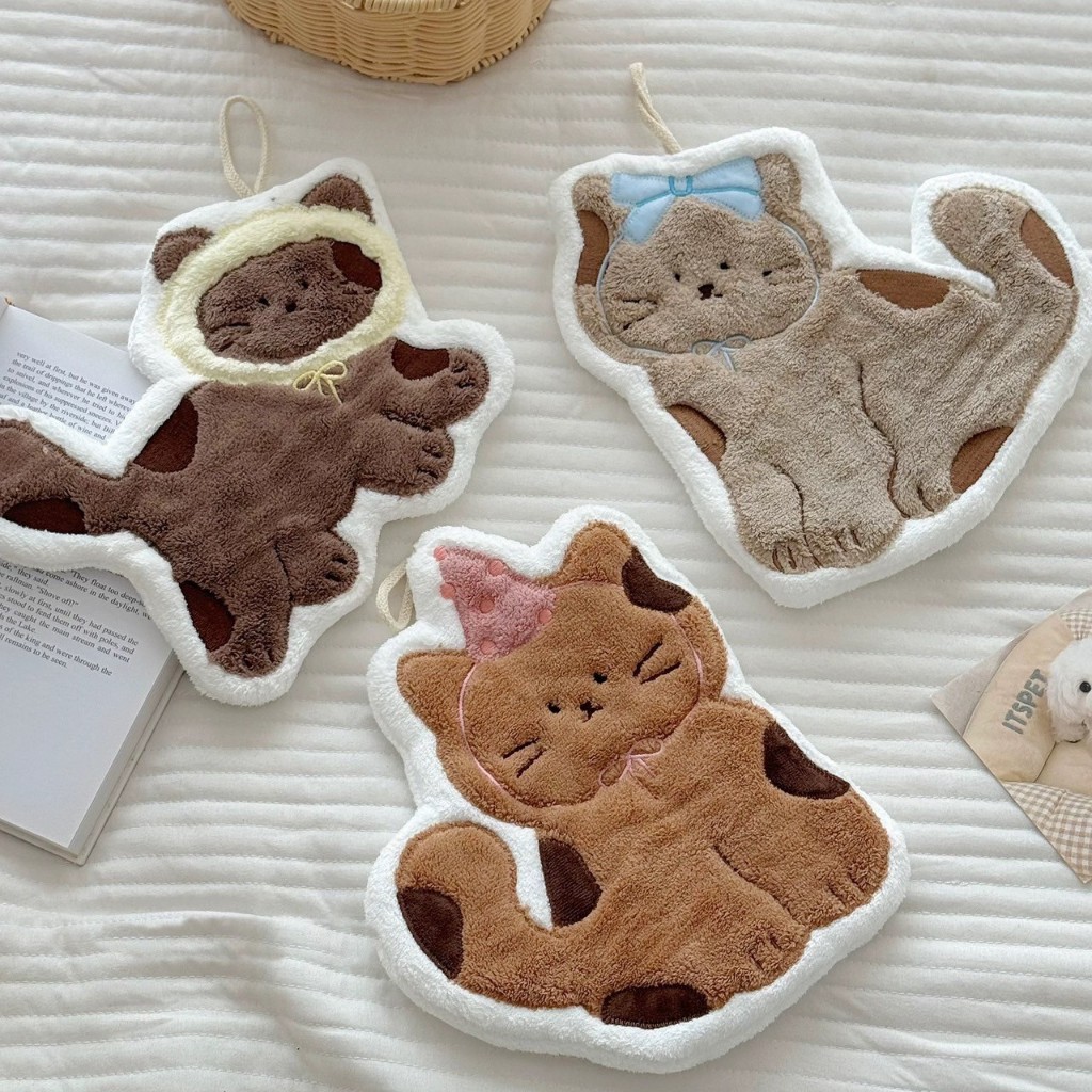 พร้อมส่ง 💖ใหม่✨ ผ้าเช็ดมือแมว ผ้าเช็ดมือฟักทอง 🐱🎃🎀 น่ารักมาก เนื้อสัมผัสนุ่มนิ่ม Twinnies Decor