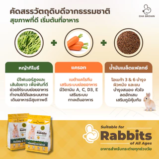CHA BROWN อาหารกระต่าย 1 กิโลกรัม สำหรับทุกวัย