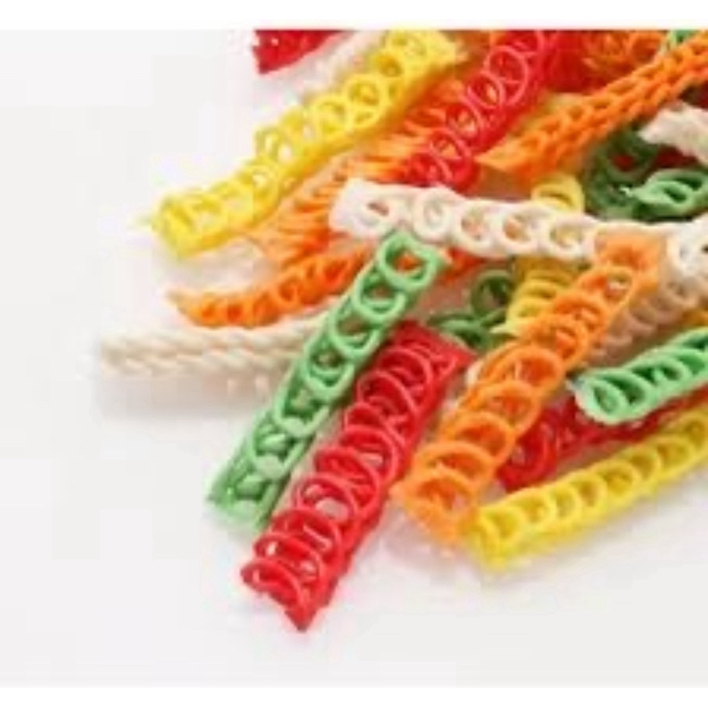 Indonesia Kerupuk Mentah Seblak Bawang Kepang Warna / Raw Colored Spiral Crackers