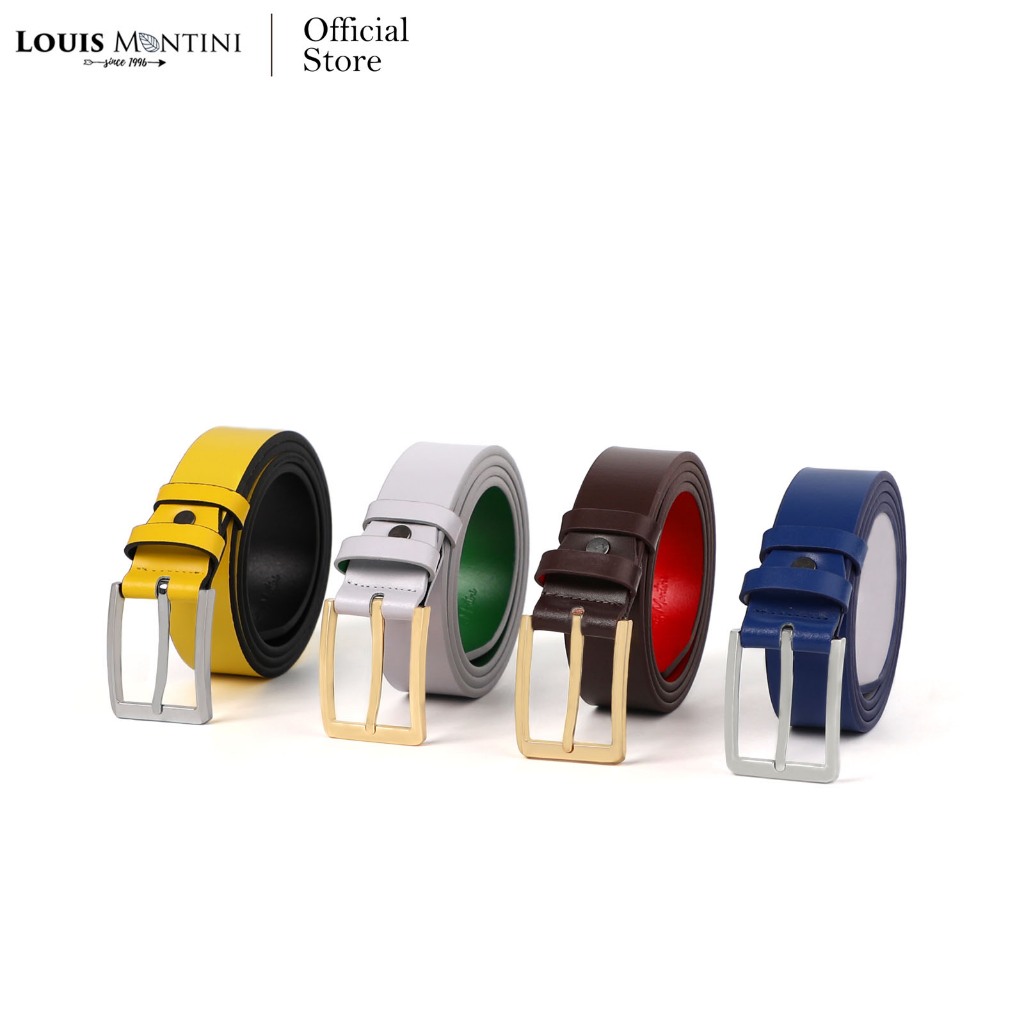 Louis Montini (BURANO) เข็มขัดผู้ชาย เข็มขัดหนังวัวแท้  Men's Belt MGN183