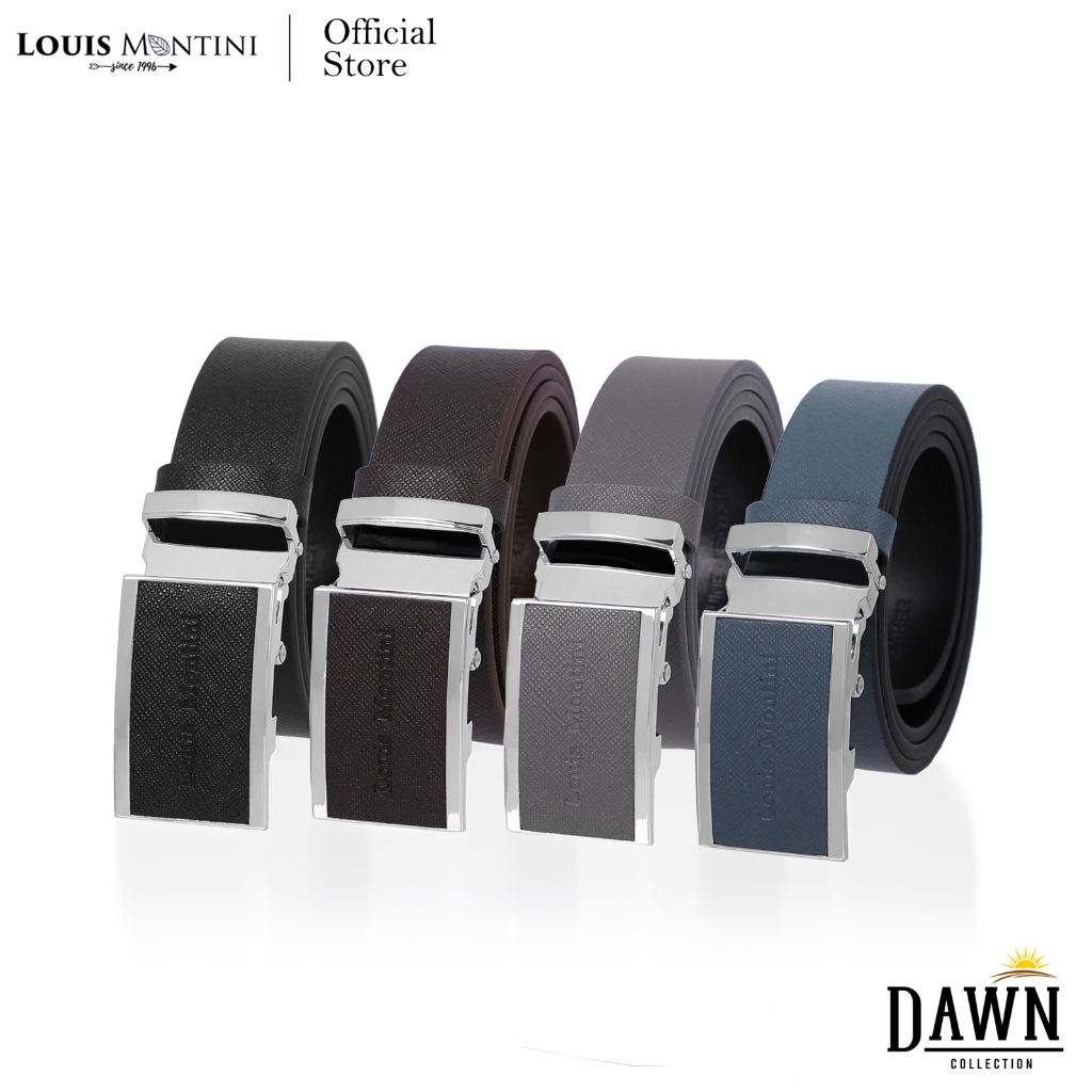 Louis Montini เข็มขัดหนังแท้ เข็มขัดหัวออโต้เมติก Automatic Buckle Belt  MGN359