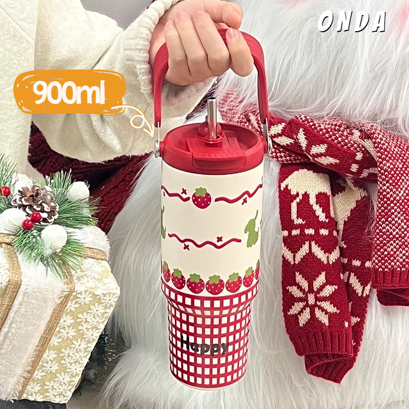【ONDA】（จัดส่งจากท้องถิ่น）ใหญ่ความจุ900ml แก้วเยติ 316 มีหูหิ้ว กระติกน้ําเก็บอุณหภูมิ ใหม่การ์ตูน