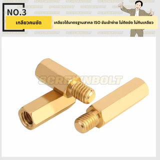 น็อตเสารอง เสารองปริ๊น PCB หกเหลี่ยม สกรูแผงวงจร รองเมนบอร์ด เกลียวนอก-ใน ทองเหลือง เกลียวมิล M4 M5