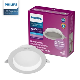 [1 แถม 1]Philips Lighting LED Downlight โคมไฟดาวน์ไลท์ รุ่น Meson Comfort หน้าเว้าลึกถนอมสายตา CRI90 ฝังฝ้าช่องตัด