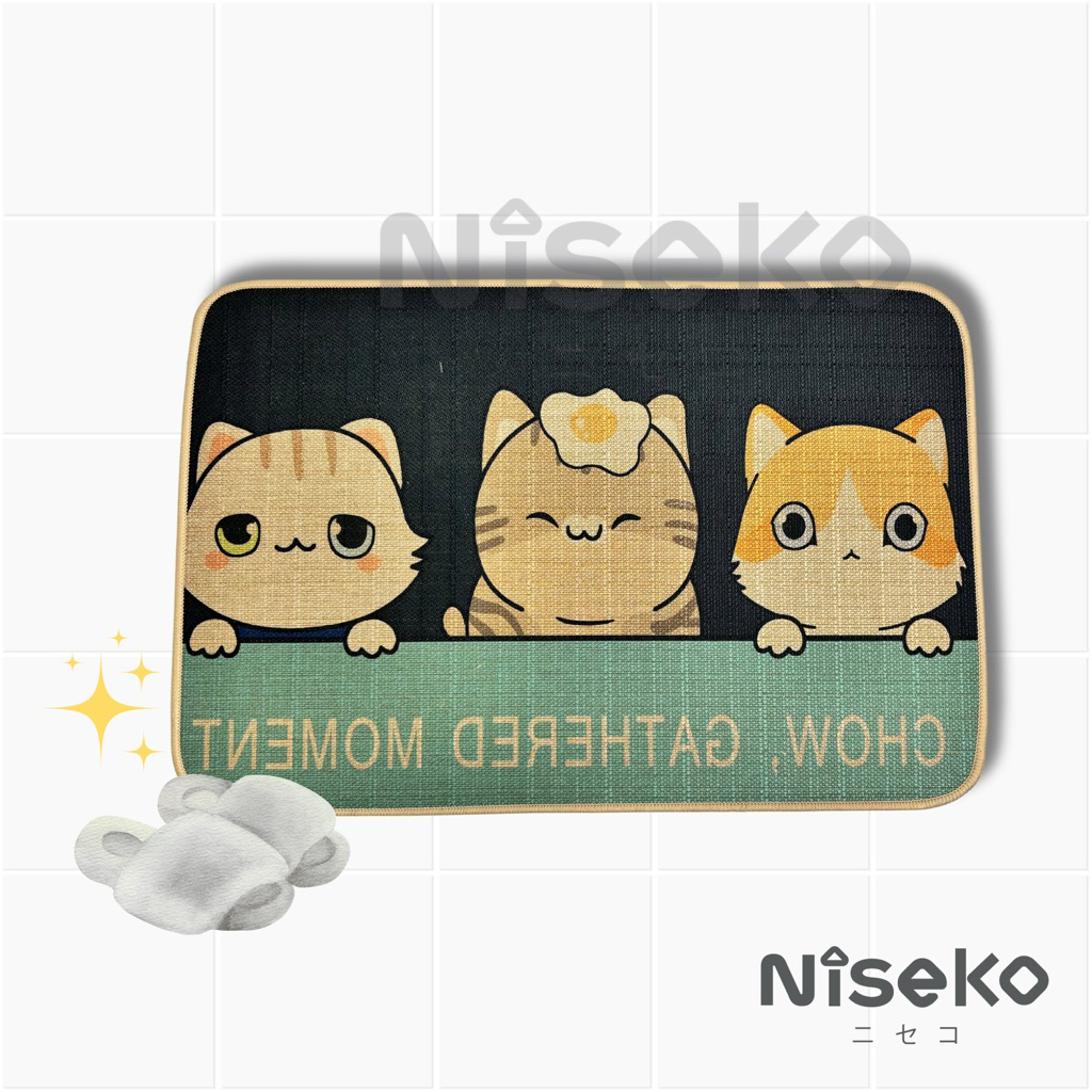 Nisekoพรมเช็ดเท้ายางพารา ซับน้ำดี ยึดติดพื้นทนทาน ขนาด60x40ซม.