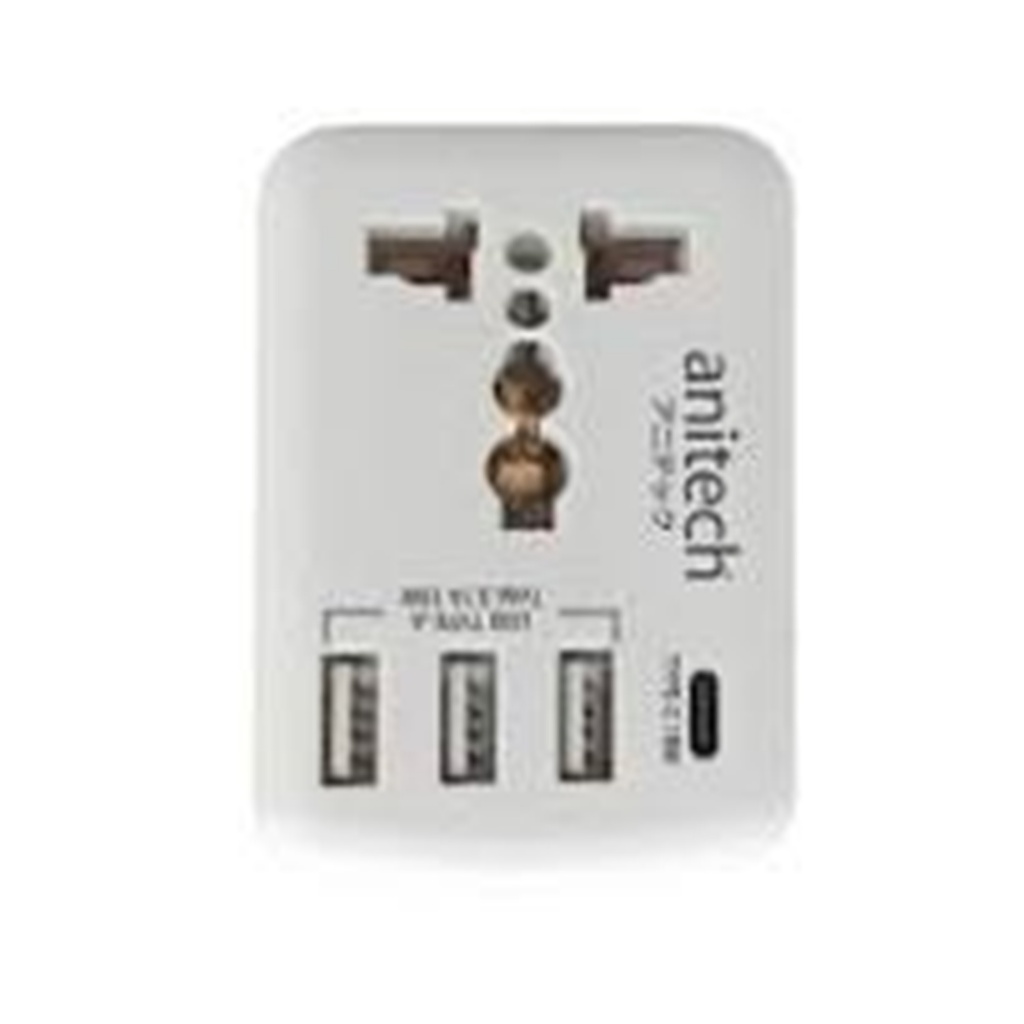 แอนิเทค หัวแแปลงปลั๊กไฟ Plug Adapter รุ่น H108UC