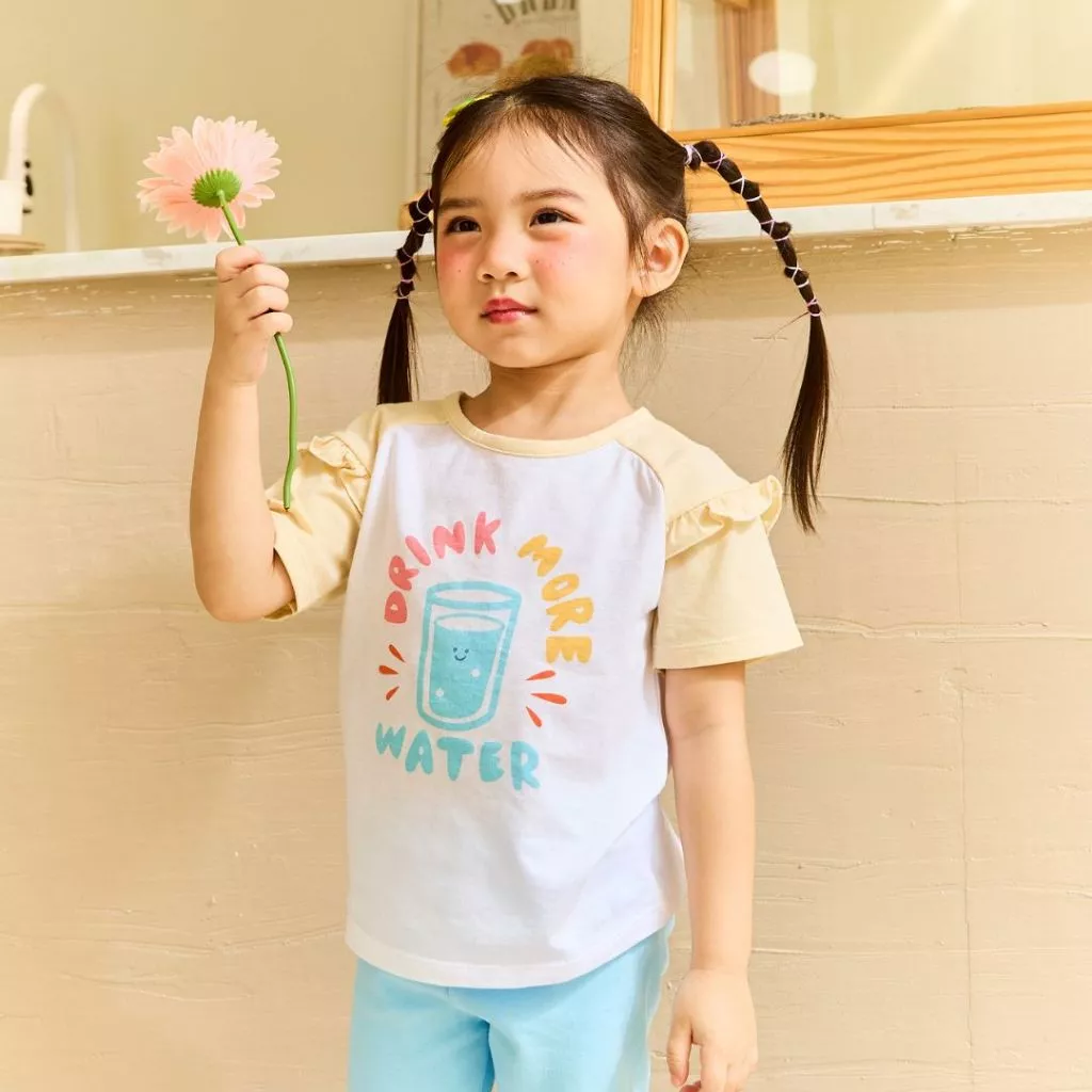 e'clat เสื้อยืด เสื้อเด็กผู้หญิง 1-6ปี กระดุมสาปหลัง ผ้าเจอร์ซี่100%cotton ผ้ายืด เนื้อนิ่ม 8113