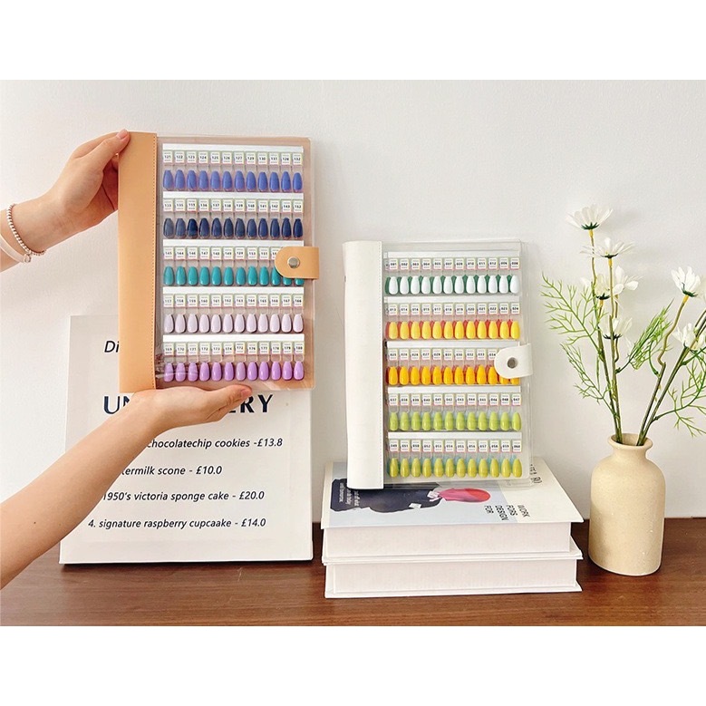 ชาร์จโชว์สีทาเล็บเจลแบบสมุด แม็กเน็ต 120 สี ชาร์จเปล่า 2แผ่น