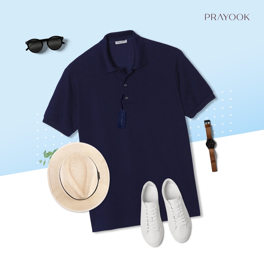 เสื้อโปโล สีกรมท่า REGATTA (RGT01) ทรงผู้ชาย