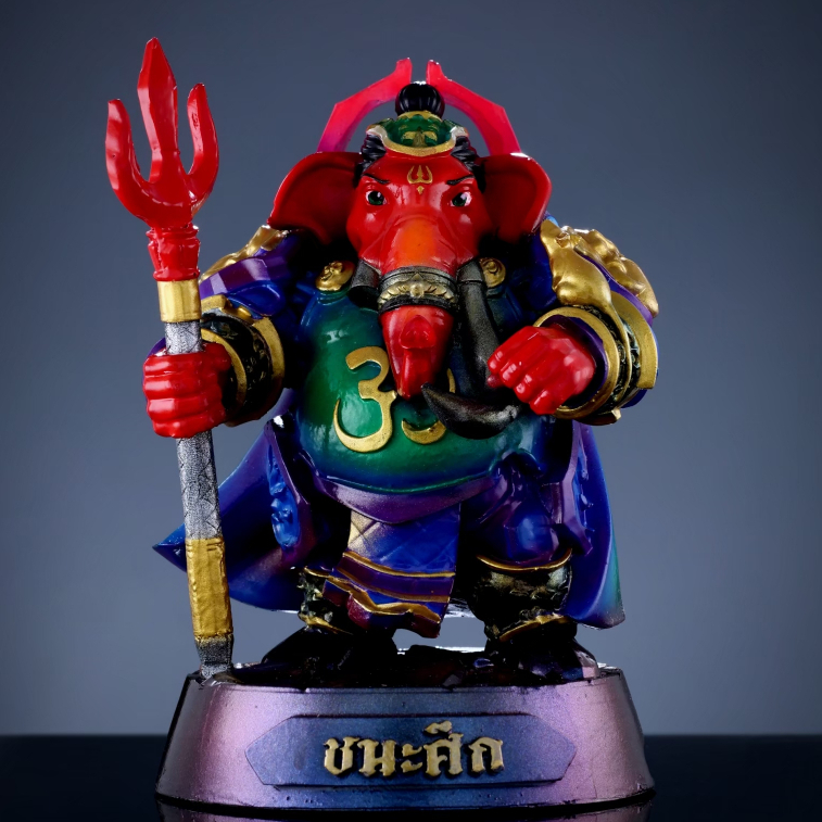 Art Toy สายมู องค์พ่อพระพิฆเนศ ชุดสีรัศมีโชค แสงแห่งโชค (Mu Art)​ พระพิฆเนศ ตั้งบูชา ข้างพระพุทธรูป​