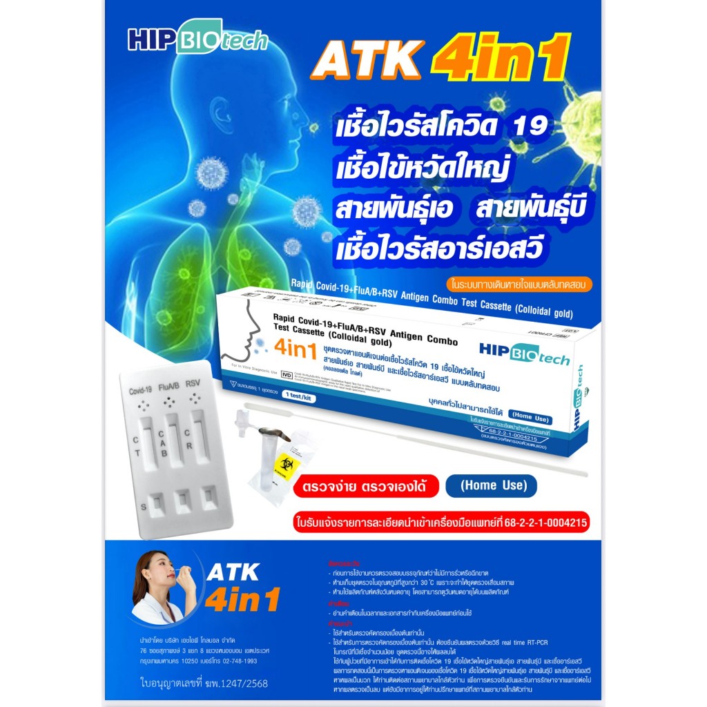ATK HIP4in1 ตรวจได้ 4 สายพันธุ์