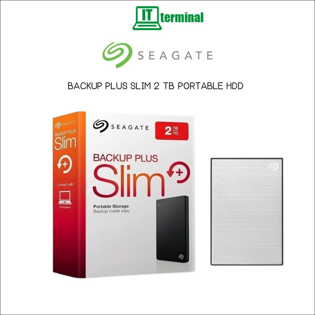 EXTERNAL 2.5 SEAGATE BACKUP PLUS SLIM 2TB PORTABLE USB 3.0 ของเเท้ประกัน 3ปี ศูนย์ Synex