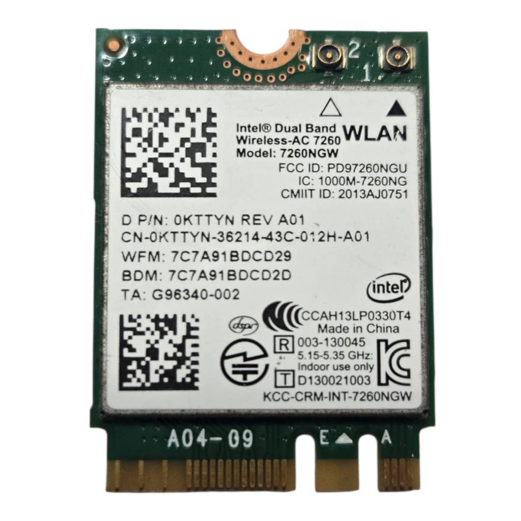 Wireless Intel AC7260 7260NGW WiFi+BT Dual Band 2.4/5GHz  M.2 NGFF