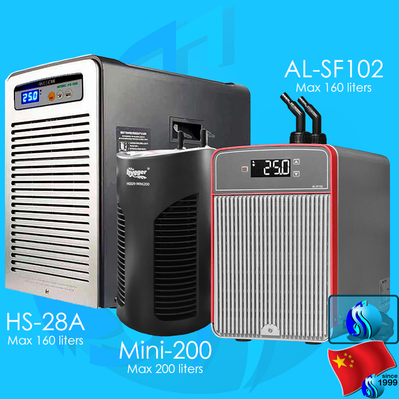 Hailea HS-28A 160 liters / Hygger Mini 200 liters / SeaSun AL-SF102 เครื่องทำน้ำเย็น chiller cooler 