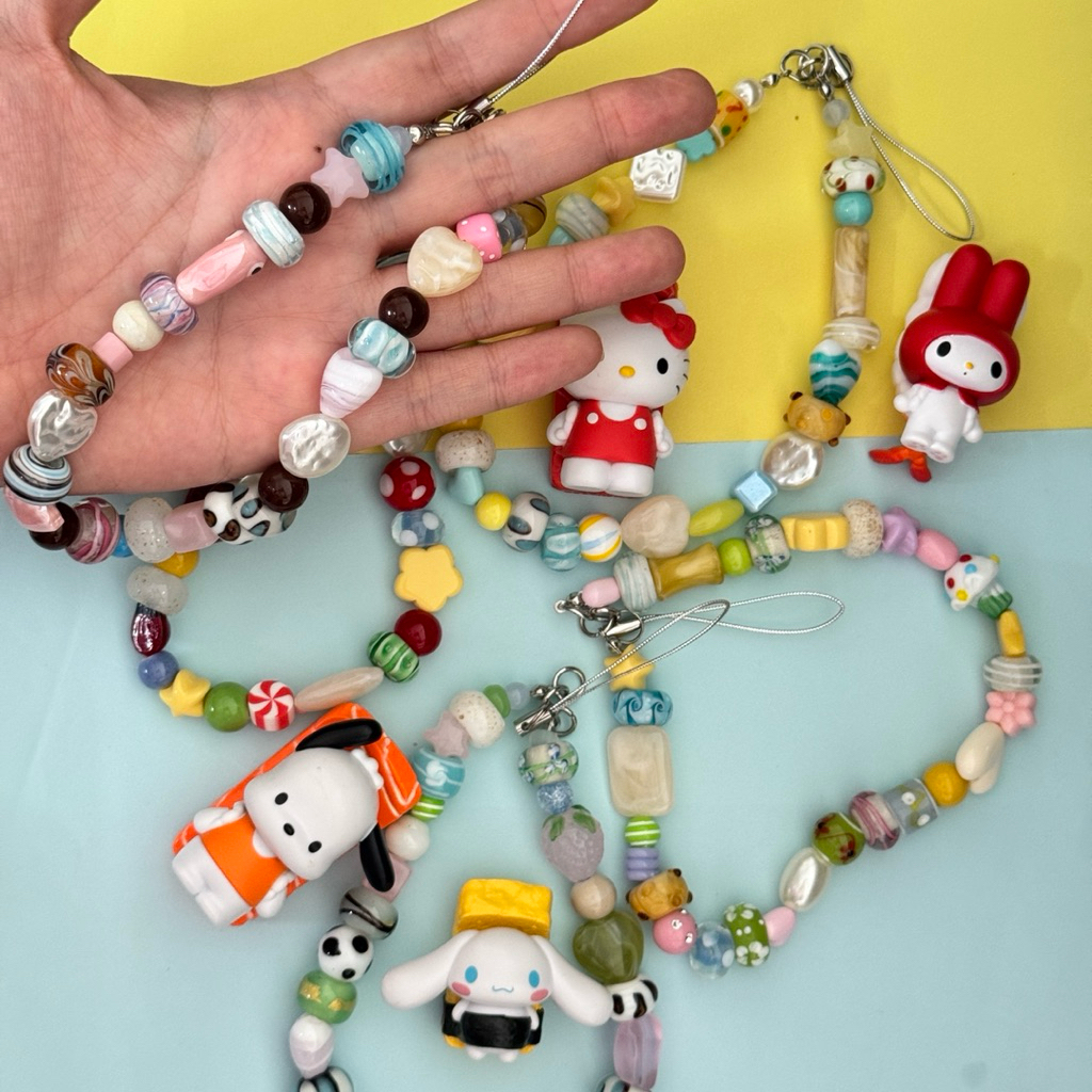 headtomatoes- beads phone strap, phone charm (สายคล้องโทรศัพท์) 🌀🍅📱