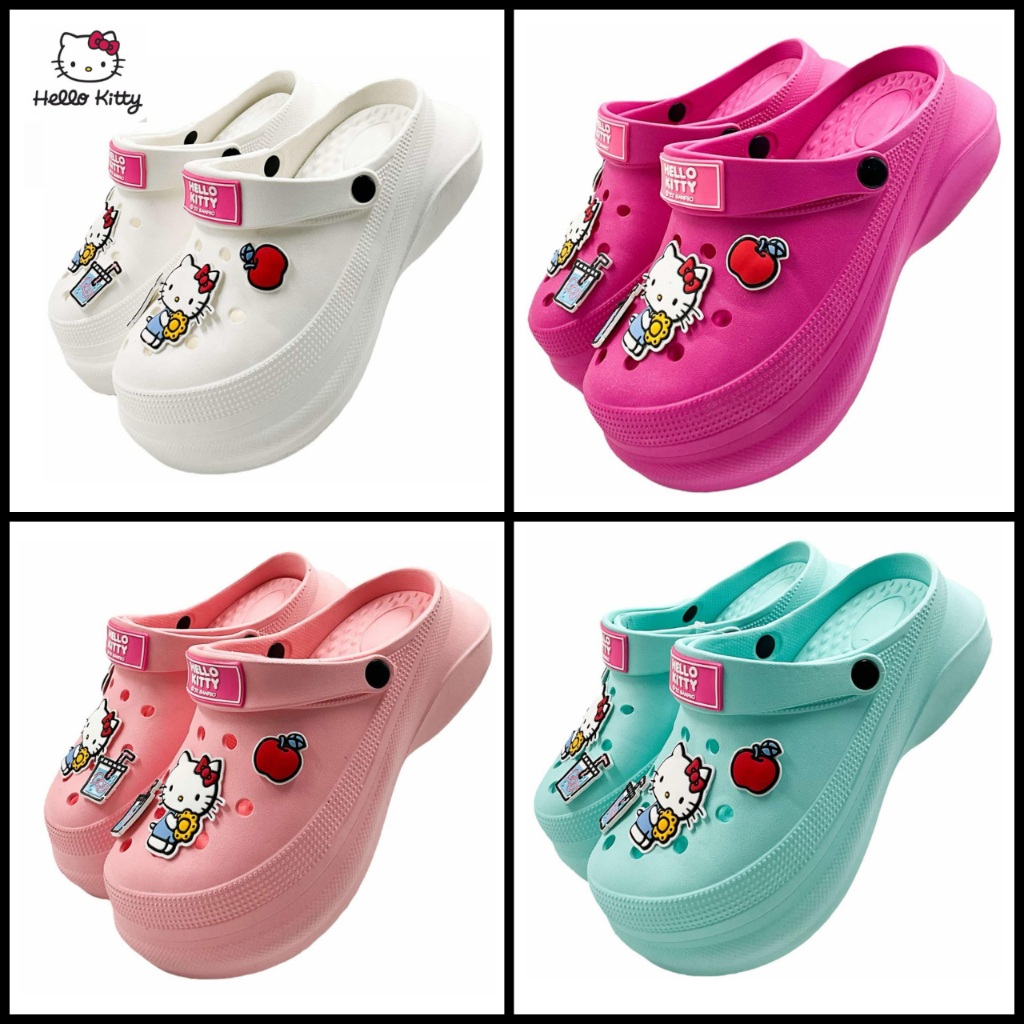 Hello Kitty รองเท้าหัวโตคิตตี้ รุ่น KTL 516 รองเท้าหัวโตส้นตึก พื้นหนานุ่ม สูง 6ซม. XFON