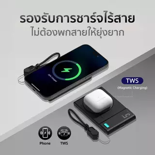 (มี CCC) Commy Powerbank พาวเวอร์แบงค์ Magsafe 3in1 ชาร์จเร็ว 22.5W มีสาย ชาร์จหูฟังไร้สาย W003/W004