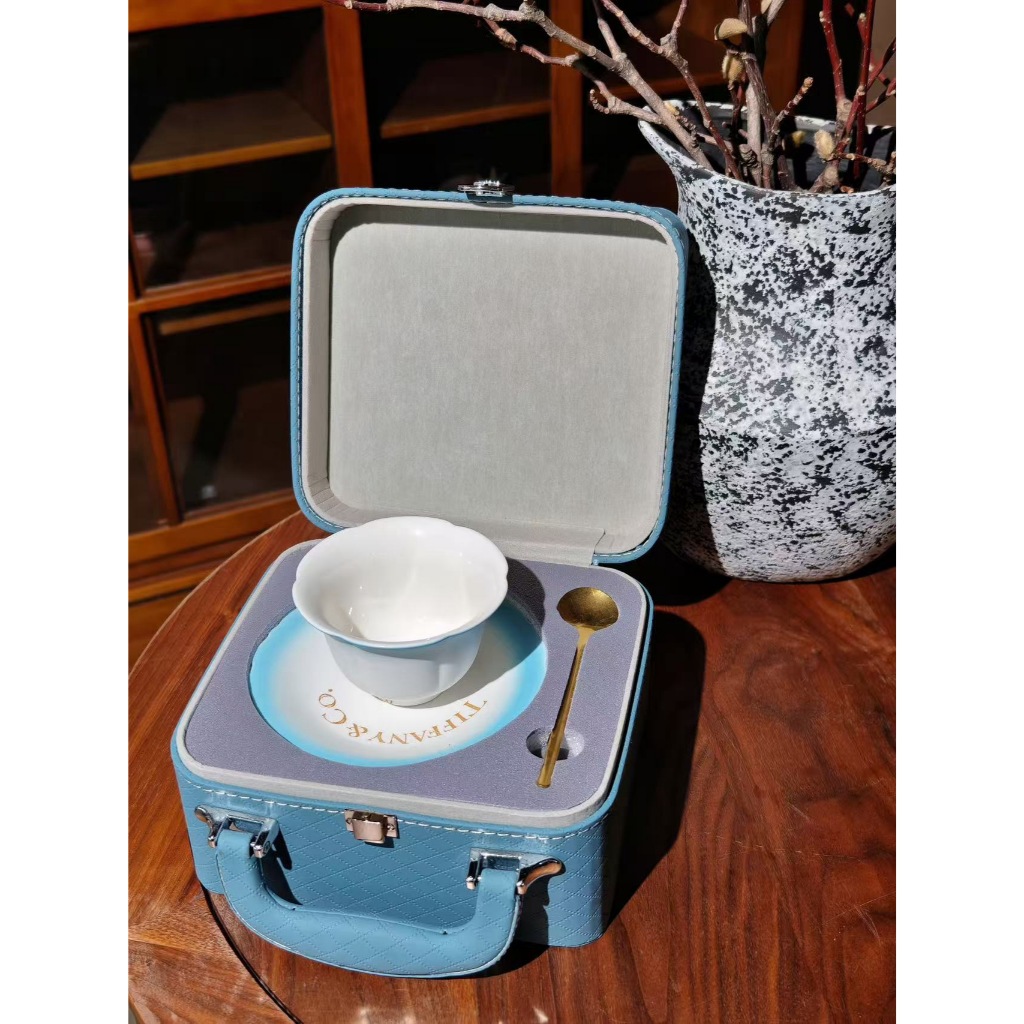 T Home Flower Coffee Cup Exquisite Leather Box Set Coffee Cup