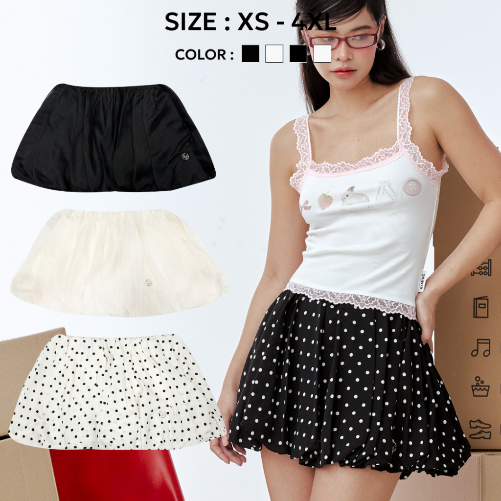 Bemingskirt069 Momo Puff Skirt (S-XL) ပူဖောင်းဖောင်း ဂေါက်ကွင်းစကတ် (ချစ်စရာအလွန်)