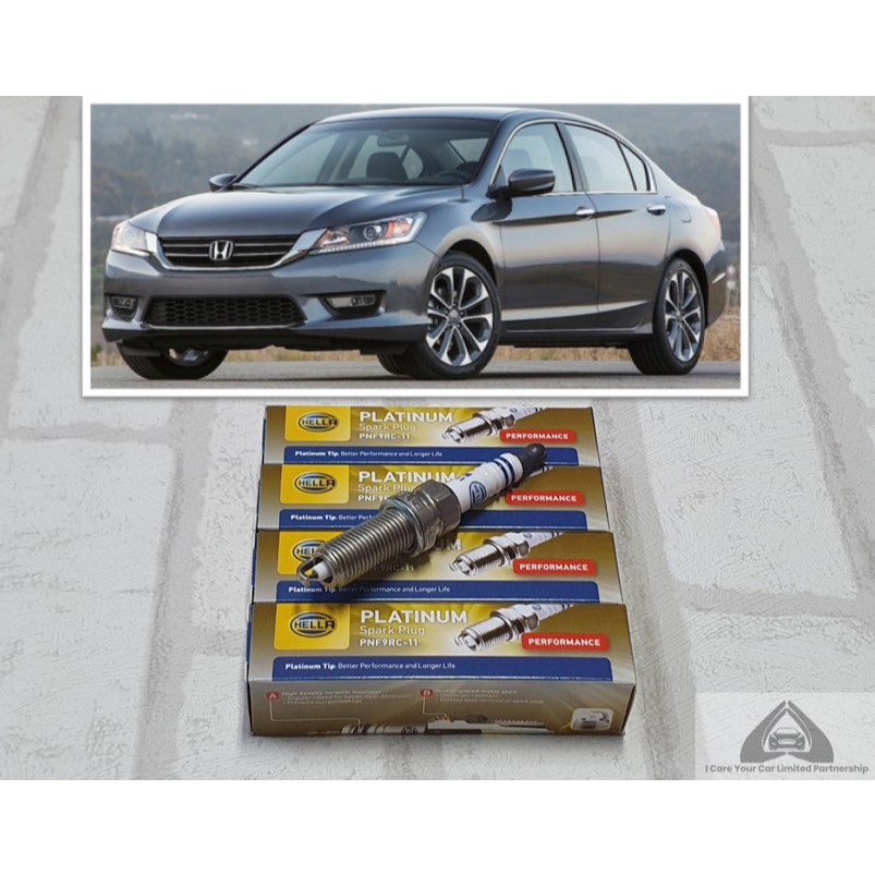 หัวเทียน แพลทตินัม Honda Accord G9 ( 2013 - 2019 ) ชุด 4 หัว ระยะการใช้งาน 60,000 กม : Hella PFJ9RC-