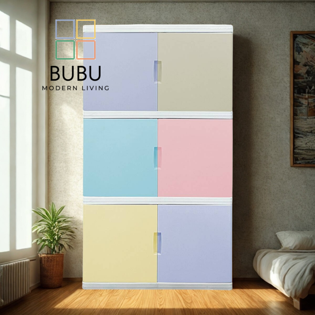 ตู้พลาสติก 3ชั้น/4 ชั้น รุ่น Super Big S5 |  บานเปิด ฝาสวิง | สีPastel | สวย เรียบหรู มินิมอล | แบบน็อคดาวน์