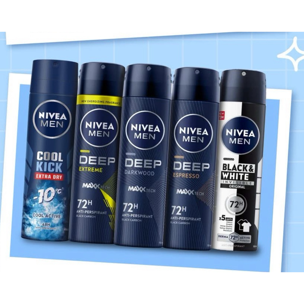 Nivea Men Spray 50 | 150ml. สเปรย์ ระงับกลิ่นกาย หอมสดชื่น Expเม.ย2027
