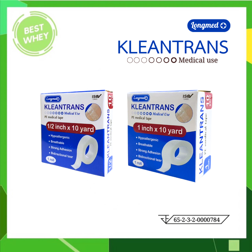 LONGMED  Kleantrans Pore คลีนพอร์ คลีนทรานซ เทปแต่งแผลชนิดใส  เทปกาว ขนาด 10 หลา [1ม้วน]