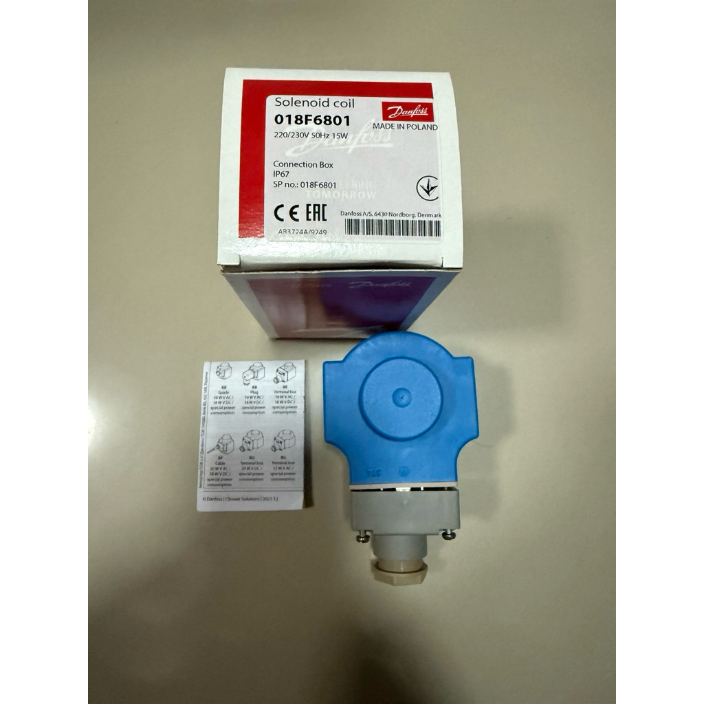 Danfoss Solenoil Coil, Model: 018F6801 ,220V,12W