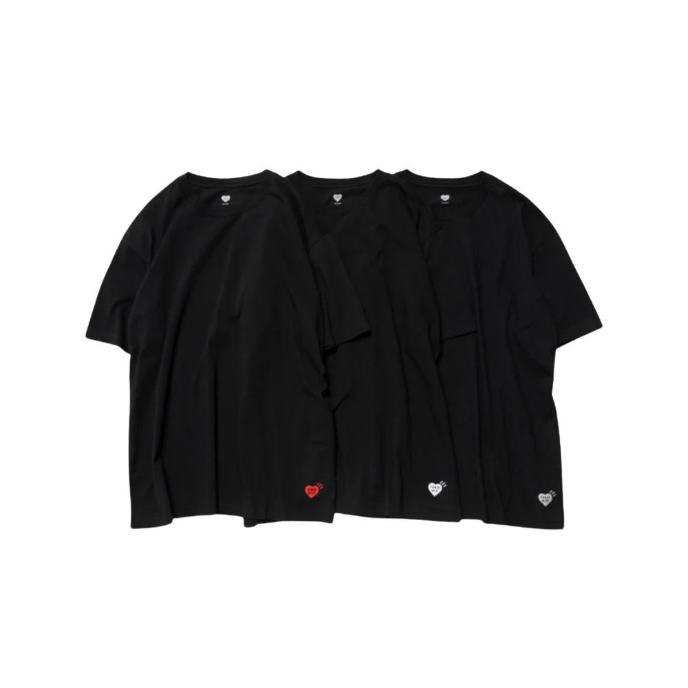 Human Made T-Shirts (3 Pack) (White, Black, Grey, Navy)