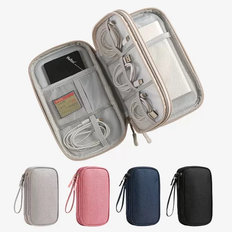 [พร้อมส่ง] กระเป๋าเก็บสายดาต้า กระเป๋าใส่แบตสำรองพกพา กล่องสายชาร์จ แฟลชไดรฟ์ USB หูฟังกันน้ำ