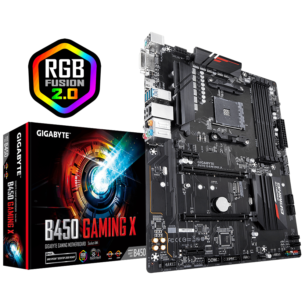 FFFAMD B450 Gaming Motherboard with Hybrid Digital PWM, NVMe PCIe Gen3 x4 M.2, RGB [สินค้ามือสอง]