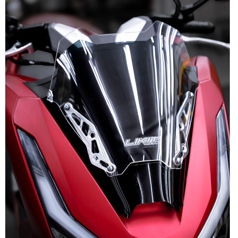 ชิวหน้า PCX160 ปี2025 ทรงซิ่ง LIKITRACING พร้อมขายึดอลูมิเนียม CNC
