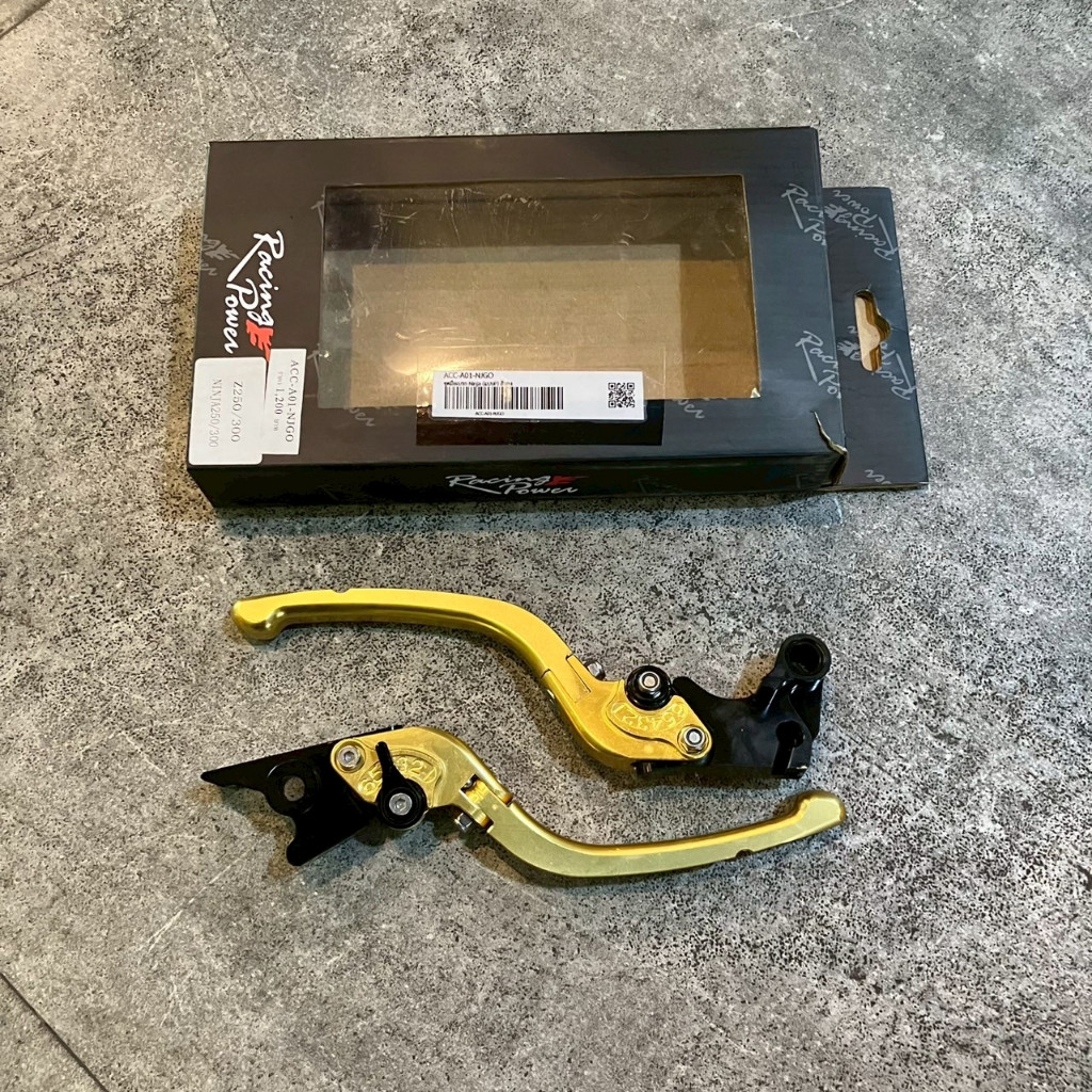 ชุดมือเบรก Ninja (แบบP) สีทอง/ มือเบรก+คลัทช์ (Nitex)LT-0304 KSR/ มือเบรค (Morino) ปรับระดับ 6 ระดับ