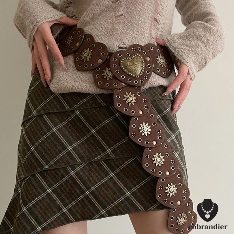 CODส่งเร็ว⚡เข็มขัดวินเทจแฟชั่น คุณภาพสูงหัวใจ PU สาวฮอต สามารถใส่กับยีนส์หรือกระโปรงได้