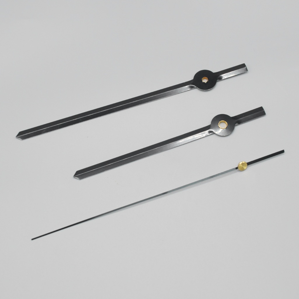 1082 ชุดเข็มนาฬิกา อลูมิเนียม สีดำ เข็มสั้น เข็มยาว เข็มวินาที ใช้กับเครื่องนาฬิกาแกนมาตรฐาน อะไหล่เครื่องนาฬิกา และงาน - รูปที่ 4