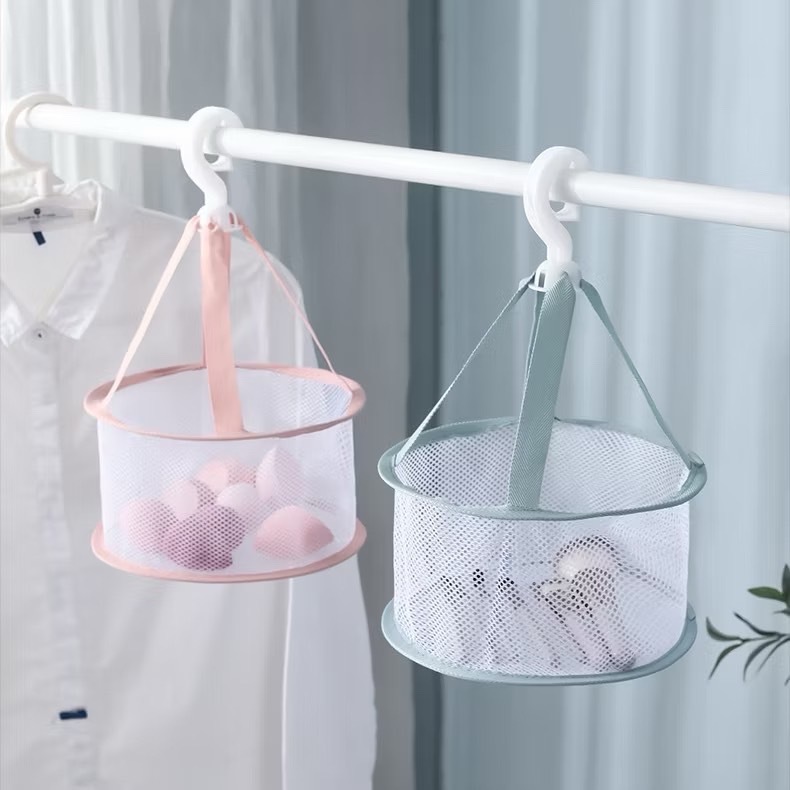 E198 ตะกร้าตาข่ายตากแปรง ขนาดเล็ก พับได้ แบบพกพา อเนกประสงค์ สำหรับตากอุปกรณ์แต่งหน้า